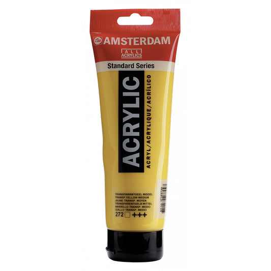 Amsterdam Acrylverf 272 Transparant geel middel (250ml)