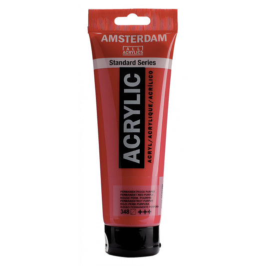 Amsterdam Acrylverf 348 Permanentrood purper (250ml)