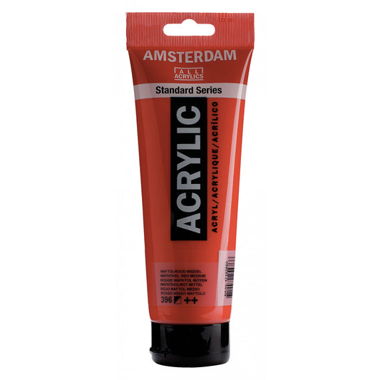 Amsterdam Acrylverf 396 Naftol rood middel (250ml)